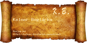 Kelner Boglárka névjegykártya